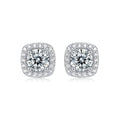 Round Earrings Brilliant Cut 6.5mm 1CT Moissanite GRA Certificate White Gold Plated Sterling Silver Earrings 925
