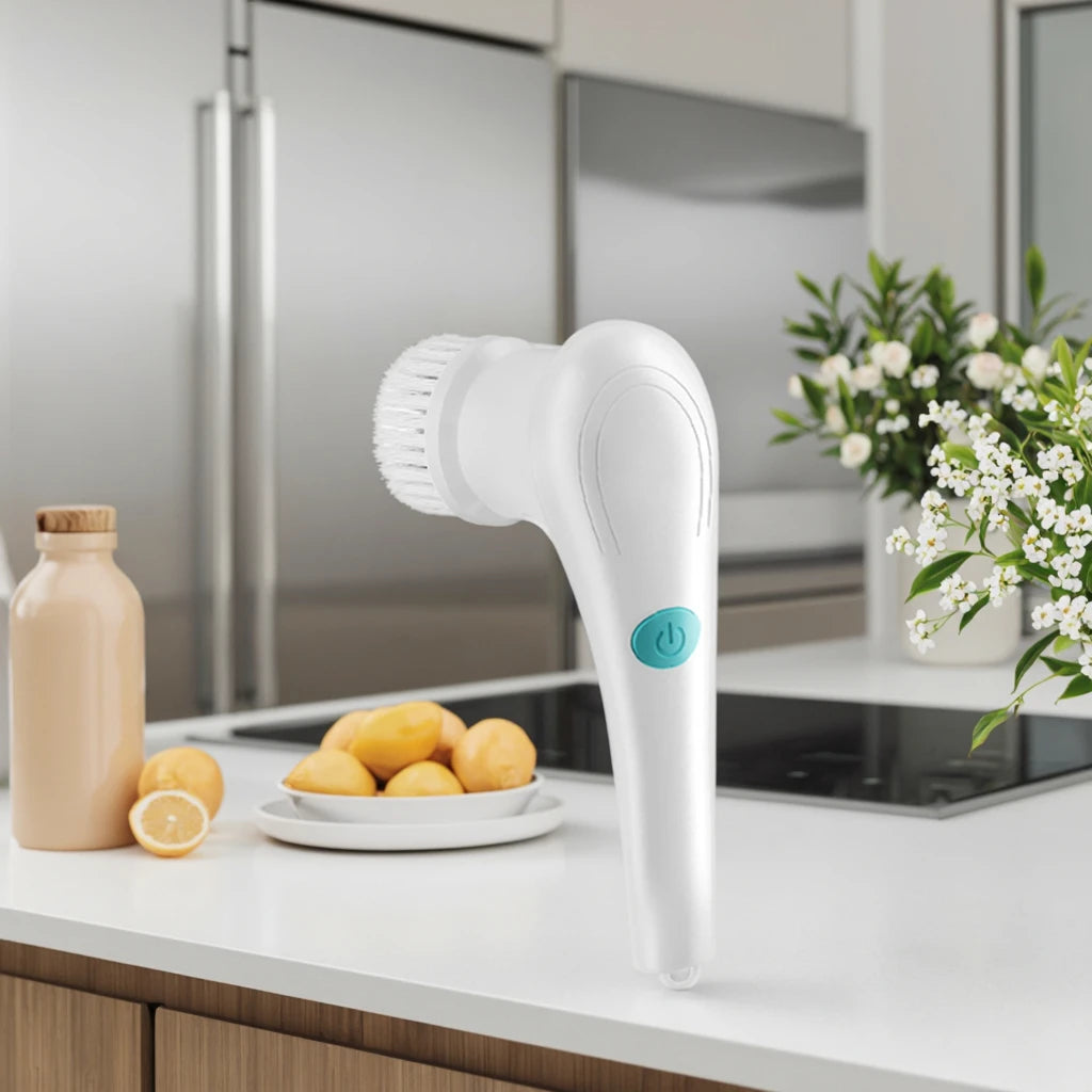 5 in 1 Multi-function Kitchen Cleaning Brush Home Bathroom Cleaning Tool Handheld Electric Spin Scrubber Cleaning Brush