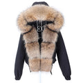 OFTBUY 2023 Fashion Women's Winter Real Fox Fur Coat Female Short Natural Raccoon Big Fur Collar Parka Bomber Jacket