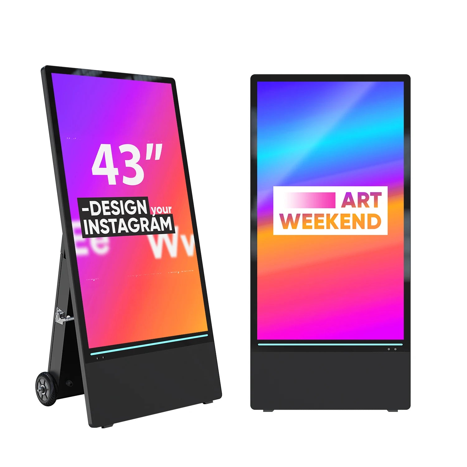 MWE 43-Inch Indoor & Outdoor Battery Powered Digital Signage LCD Advertising Display Player