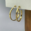 Latest 18K Gold Plated Stainless Steel Jewelry Striped Rhombus C Shape Hoop Accessories Earrings E221427