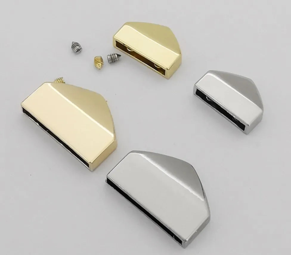 15mm 18mm 25mm Luxury Metal Zinc Alloy Webbing End Tabs Decorative Leather Clips Belt Stopper End Buckles Cap Screws Strap End