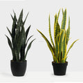 Amaazon Hot Selling Plastic Fake Plants UV Resistant Yellow Green Snake Plant Variegated Sansevieria for Indoor Outdoor Decor
