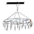 Single-Tier Metal Stainless Steel Hooks Glossy Coat and Jeans Socks Drying Hanger for Home Kitchen Bathroom Cleaning Use