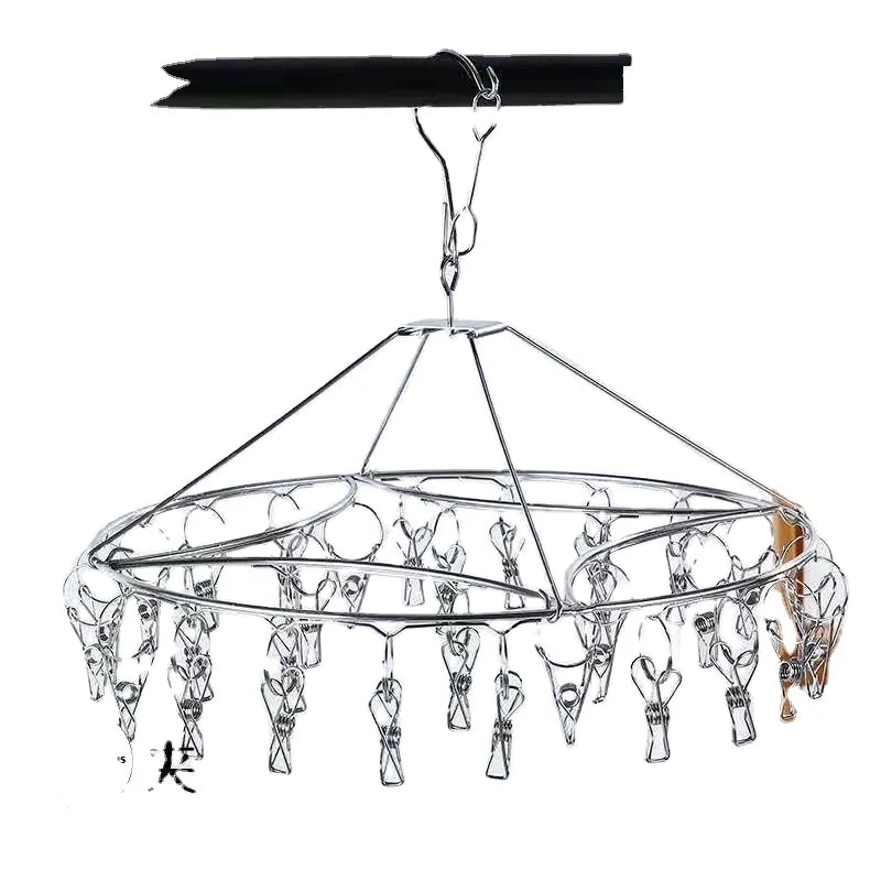 Single-Tier Metal Stainless Steel Hooks Glossy Coat and Jeans Socks Drying Hanger for Home Kitchen Bathroom Cleaning Use