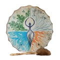 25cm Shaman Drum Tree of Life Decoration Design Handmade Shamanic Drum Siberian Drums Spirit Music with Drumstick Home Ornament