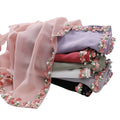 New Chiffon Small Flower Lace Beaded Scarf Malaysia Headband Shawl Women's Square Scarf Hijab