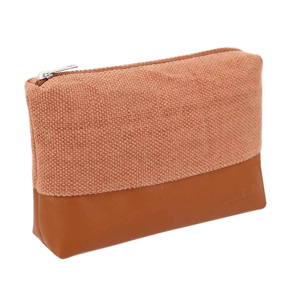 Washed Thick Cotton Material Premium Oem Travel Portable Small Makeup Brush Storage Bag Cosmetic Toiletry Bags Skincare Makeup