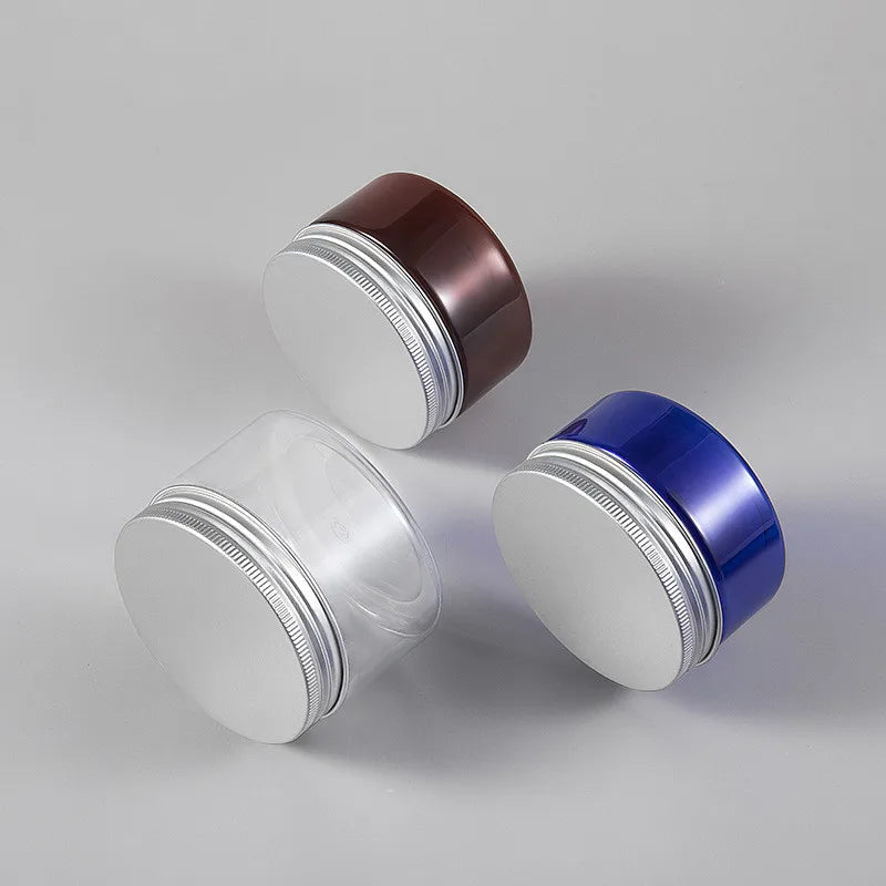 PET Plastic Jar 150G 100G Cosmetic Cream Jar Container with Aluminum Lid