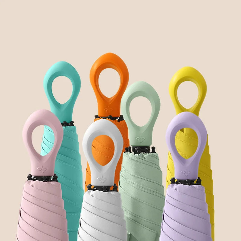 Modern Fashion Mini Cute Small Size Folding Capsule Pocket Umbrella Case UV Protection Real Factory Custom Plastic Manual