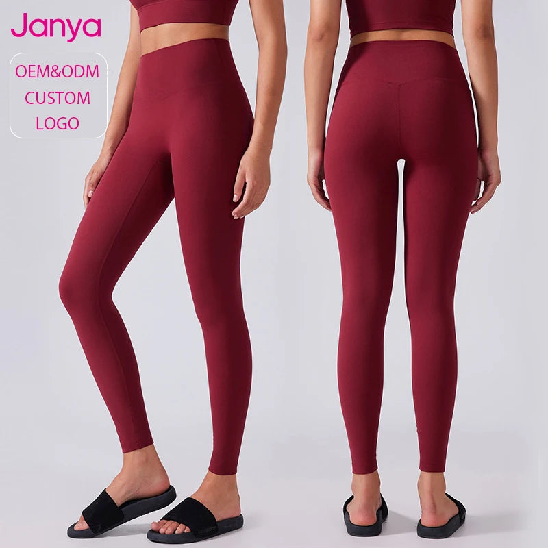Top Selling Custom Leggings for Women High Waist No Front Seam Tiktok Peach Hip Leggings Pants Ladies Workout Gym Fitness Wear