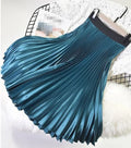 S-2XL Autumn/Winter Solid Color Korean Edition Pleated Skirt Half Length Skirt Mid Length High Waisted Organ Pleated Skirt