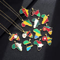 Classic Colored Oil Drippings Africa Map Necklace Stainless Steel Cote d 'Ivoire Rwanda Egypt Uganda Link Chain Necklace