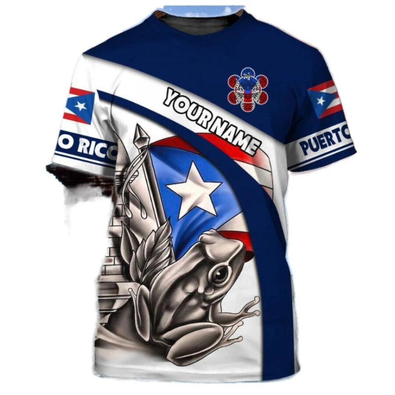 Fitspi Custom Name Puerto Rico 3D All Over Printed T-Shirt S-5Xl Wholesale