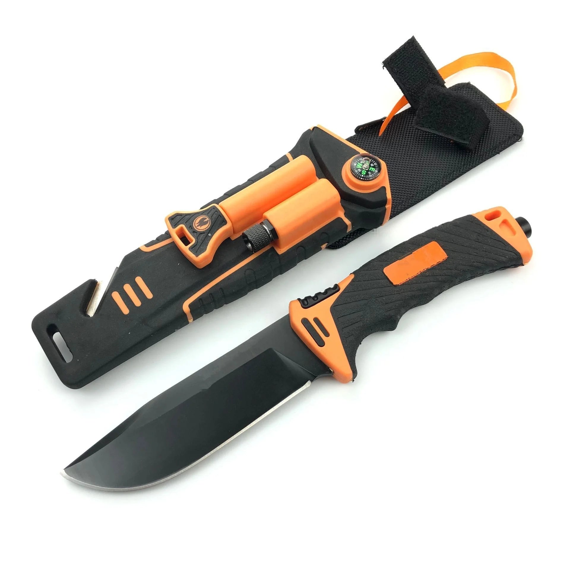 Industrial Grade Outdoor Survival Camping Hunting Gear Tactical Fixed Blade Knife 420 Stainless Steel LED Light Multi-Tools OEM
