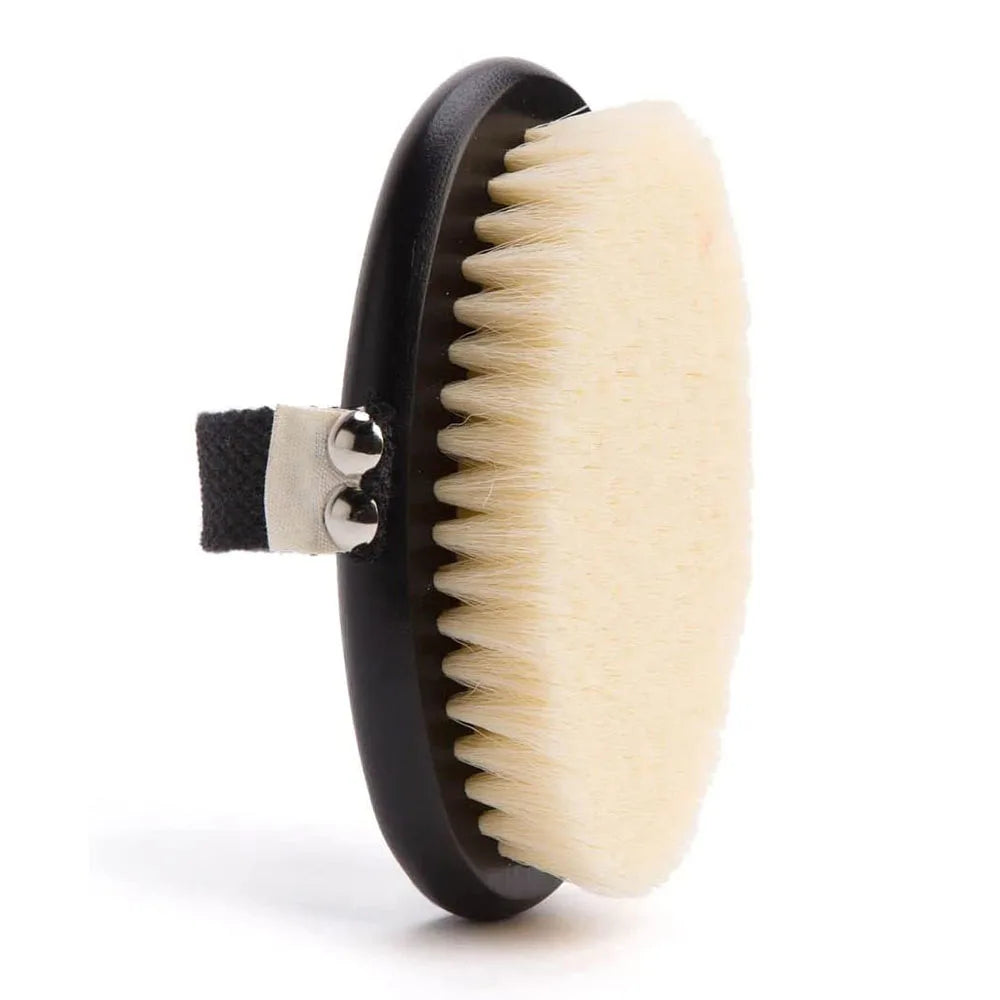 Natural Wood Body Massage Brush with Bristle Exfoliating Dry Bath Tool