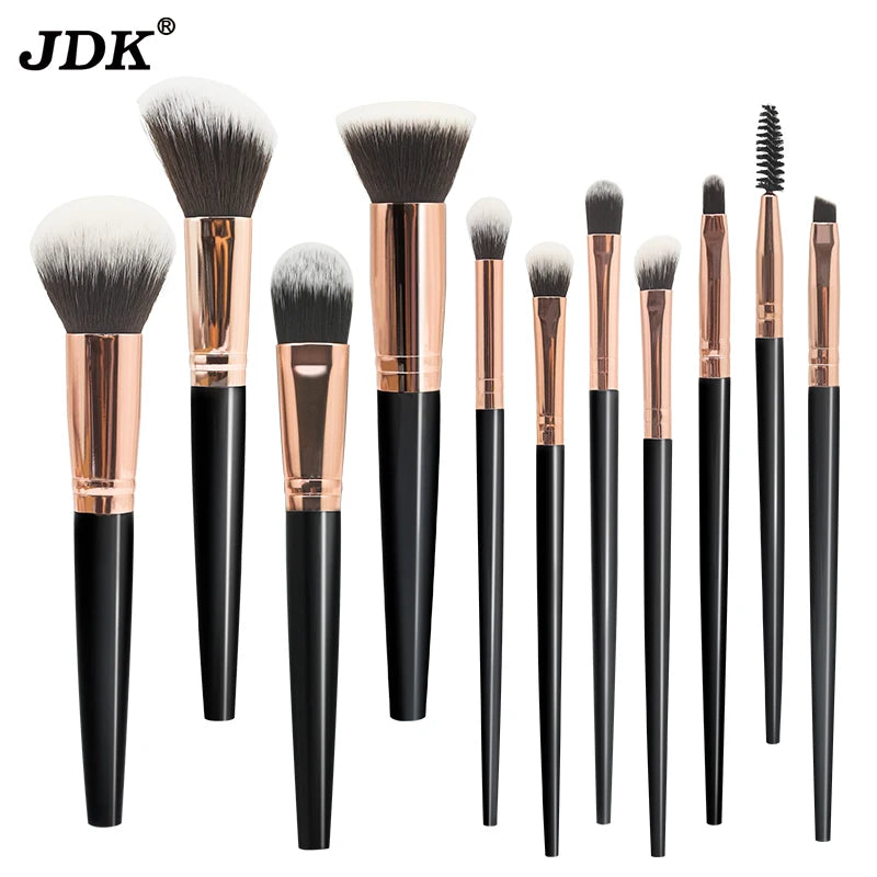 JDK Brush Set Make up Black Luxury Makeup Brush Set Kit Wholesale Vegan Private Label Foundation Cosmetic Makeup Brushes