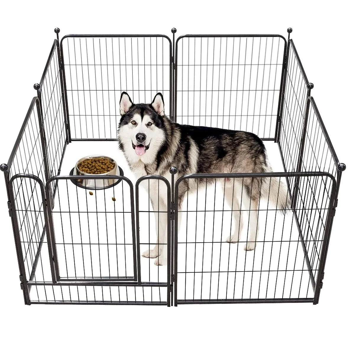 Wholesale Heavy-Duty Detachable Metal Barrier Dog Kennel 6-Panel Foldable Wire Mesh Playpen Steel Construction