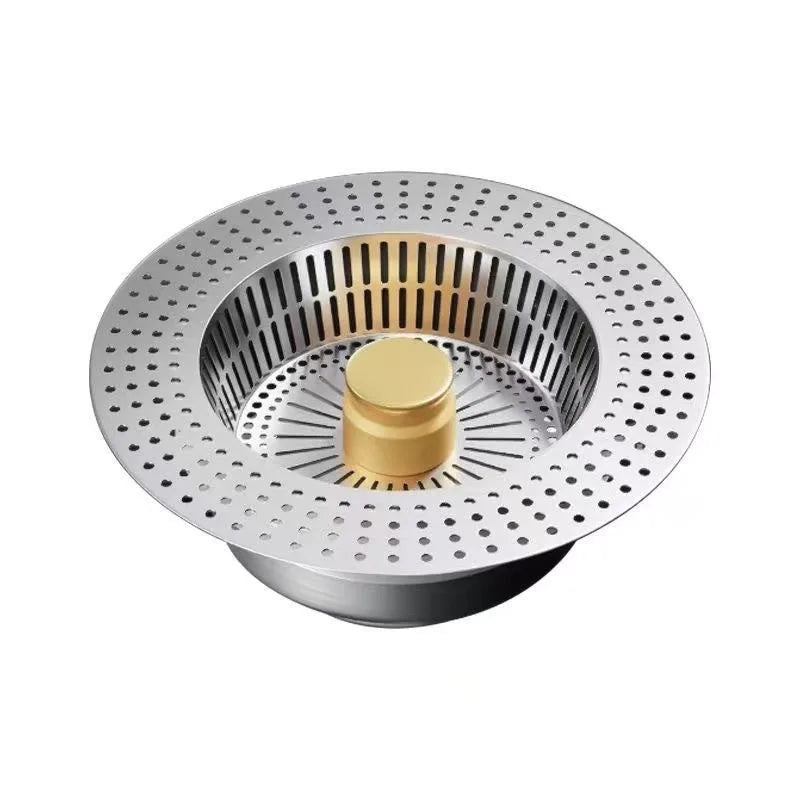 Home Use 304 Stainless Steel Kitchen Sink Dish 3-in-1 Pop-up Drain Core Removable Basket Strainer Accessories