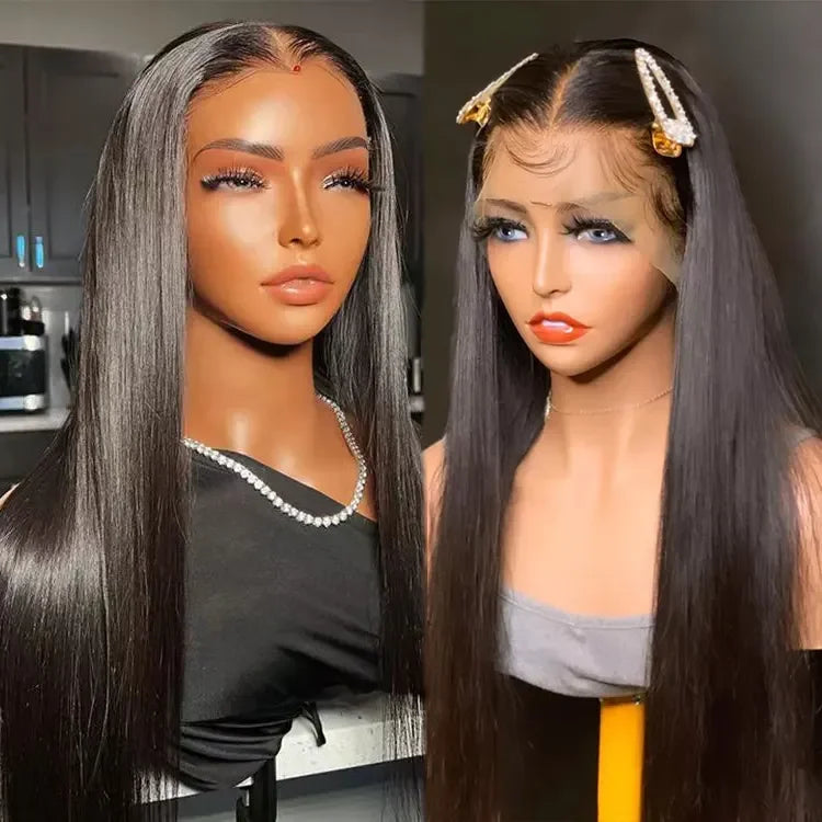 Women's Long Size 180 Density 13*4 Lace Front Bone Straight Human Hair Wig From Vendor