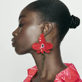 2024 New Arrival Fashion Wholesale Exaggerate Large Geometric Crystal Metal Alloy Drop Oil Earrings Unisex Vintage Statement MegaBDM