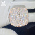 Custom Pass Diamond Tester Hip Hop VVS Moissanite Stereoscopic Letter Name Yellow Gold Ring Iced Out 925 Silver Men Fine Jewelry