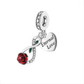 New Charm Plata 925 Sterling Silver Rose Beads for Bracelet Pendant Accessories Fashion Exquisite Jewelry Factory Wholesale DIY