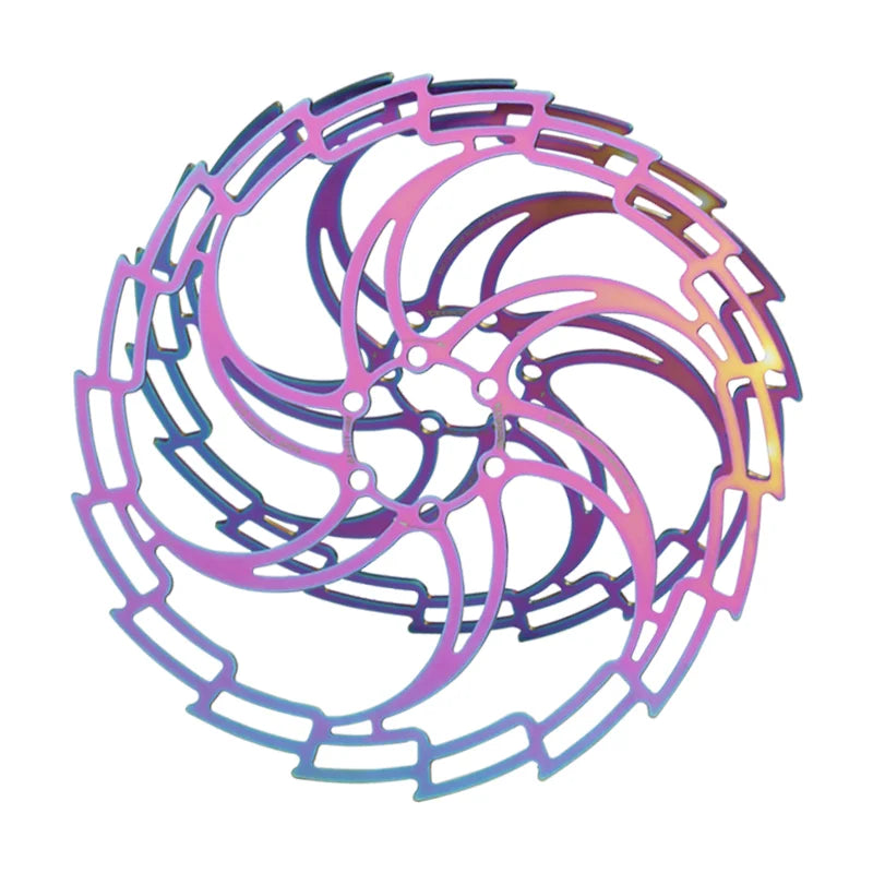 Rainbow Color Ultralight Hollow Out Brake Disc Rotor 160/180/203mm Mountain Bike Six Pin Brake Rotor Made of Steel MegaBDM