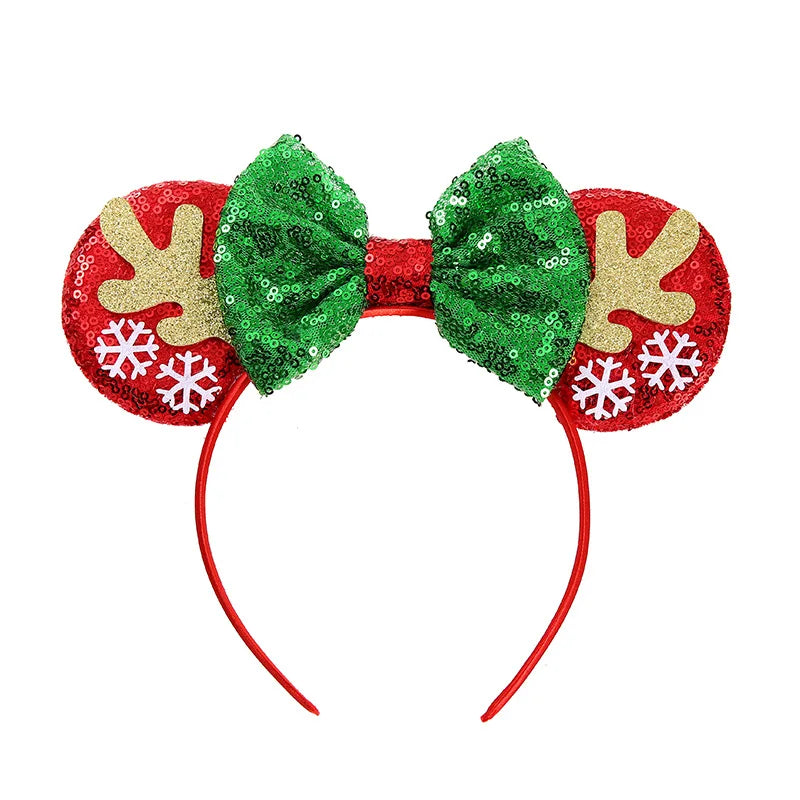 Sequin Minnie Mouse Carton Headband New Kids Adults Party Decoration for School Easter Cloth Material Number Shape Packaged Bag