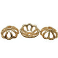 Wholesale 24K Gold Plated Hollow Smooth Flower Holder Beads Cap for Jewelry Making Components for Findings