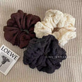 Women Retro Solid Color Cotton Hair Scrunchies Bun Ring Elastic Sport Dance Scrunchie