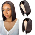 Factory Wholesale Price Natural Color Peruvian Hair Short Bob Lace Front Wigs for Black Women Virgin Human Hair Lace Front Wig