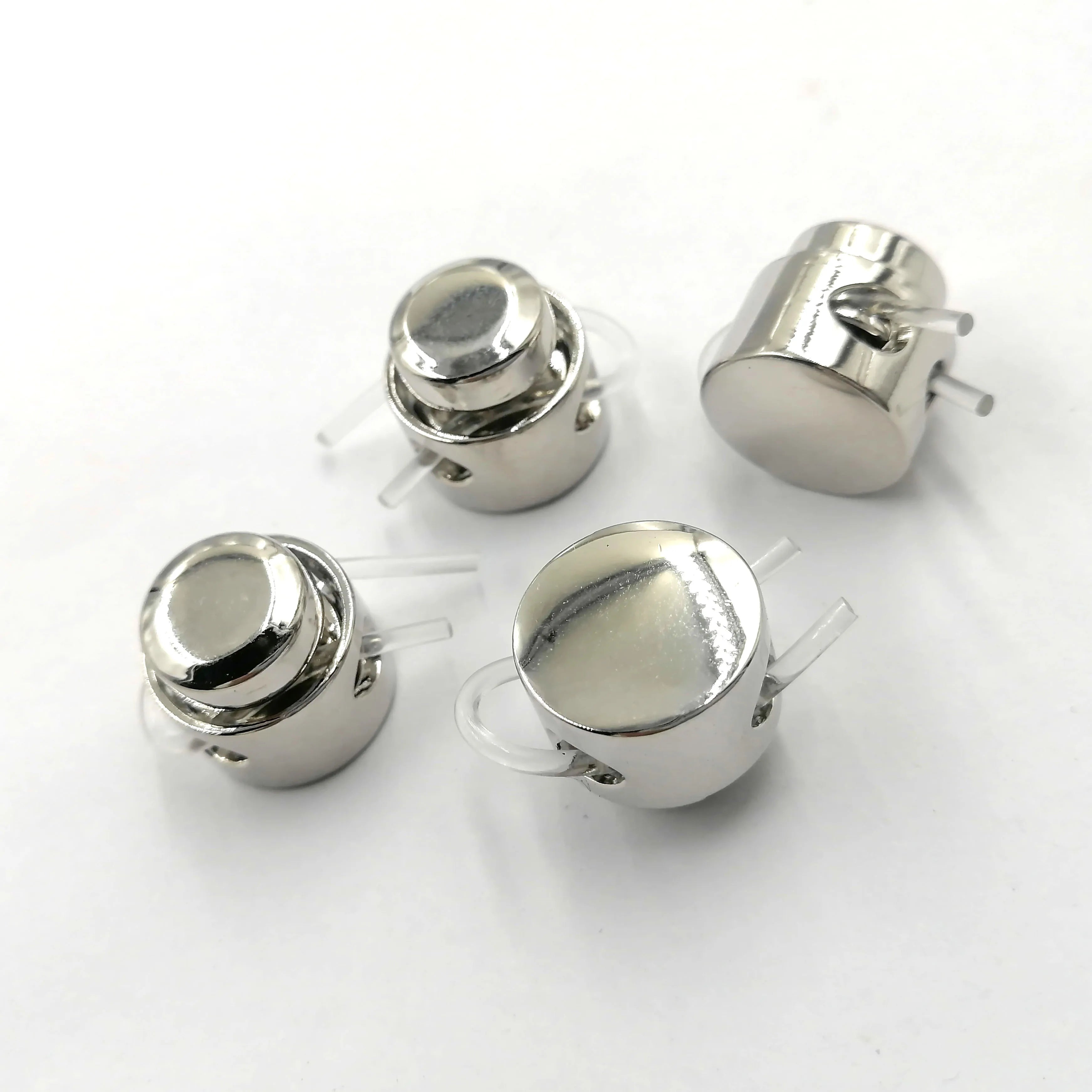Wholesale Zinc Alloy Round Spring Stopper Drawstring Cord Lock End AdjustableToggle Stopper for Clothing