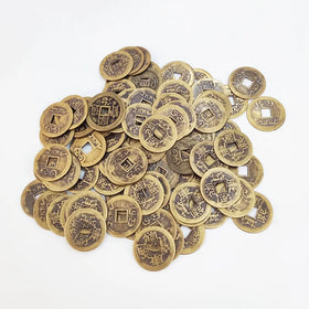 Metal Craft Chinese Collection Oriental Emperor Brass Feng Shui Antique Fortune Old Money Lucky Gold Coin to Buy