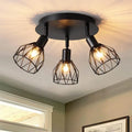 Spotlight 3/4 Head Metal Indoor Surface Mounted Multi Angle Adjustable Fixture Housing Home Ceiling Lamp Black Net Spot Lamp