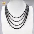 3mm 4mm 5mm Black Moissanite Hip Hop Jewelry 925 Silver Tennis Necklace Iced Out Jewelry Fashion Tennis Chain Bracelet