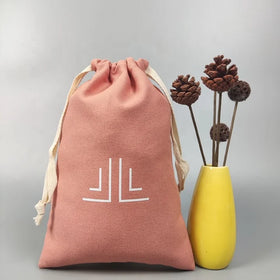 Custom Printing Round Cotton Linen Canvas Gift Drawstring Dust Bag Canvas Cotton Drawstring Bag