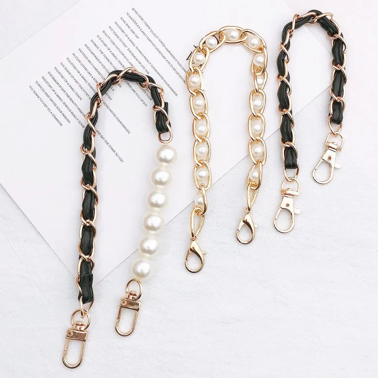 Deepeel L1-74 Bag Accessories Purse Handle Pendant Chain Handbag PU Pearl Chains
