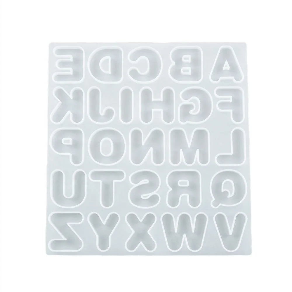 DM673 DIY Large Middle Small Letter Silicone Mold Epoxy Resin Alphabet Keychain Mold for Bag Decoration