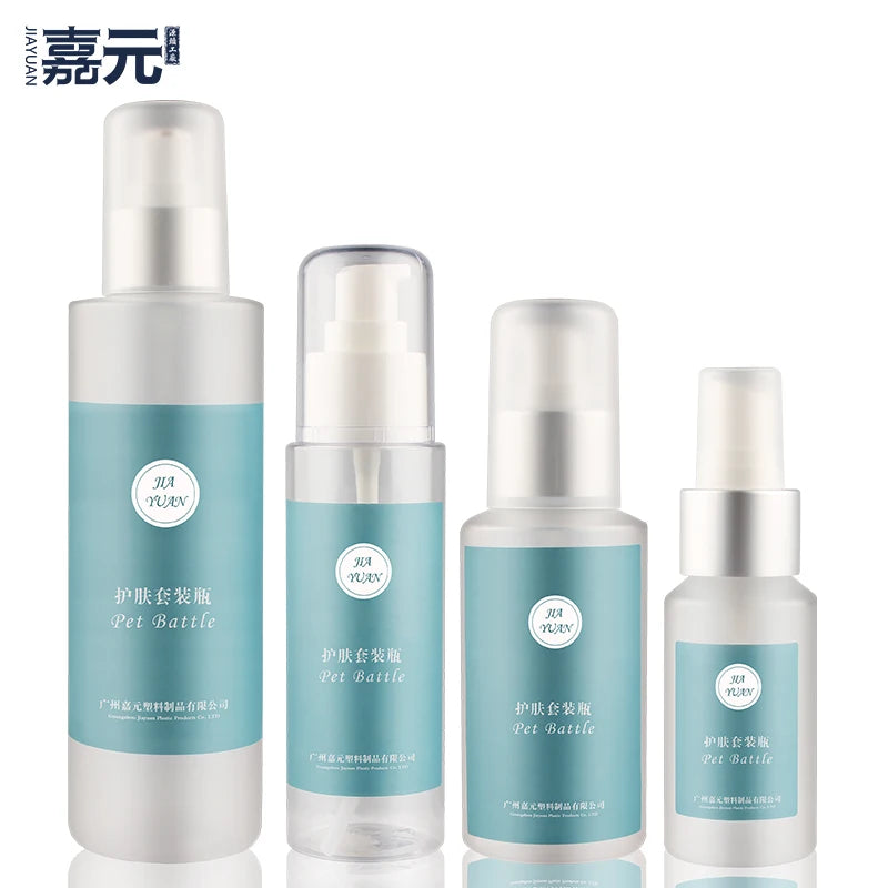 250ml Custom Cylinder Transparent Scrub Surface Bottle Packaging for Toner