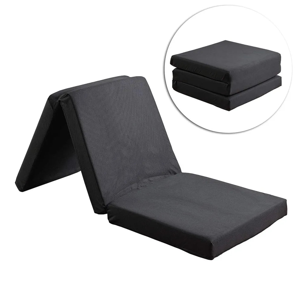 Factory Three Pieces Folding Foam Mattress Topper with Removable Cover Lightweight and Portable Carry Handle Bag//