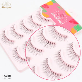 Abestyou Wholesale Vendor's 3D Color Faux Mink Eyelashes Fluffy Natural Vegan Silk Lashes Full Strip Eyelashes
