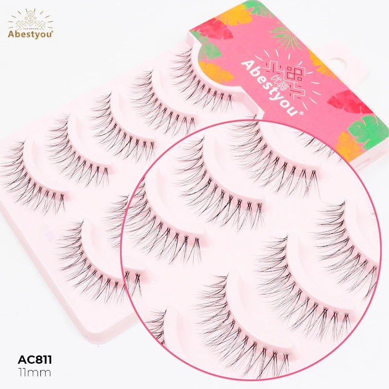Abestyou Wholesale Vendor's 3D Color Faux Mink Eyelashes Free Samples Fluffy Natural Vegan Silk Lashes Full Strip Eyelashes