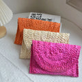 New Handmade Women's Portable Small Square Clutches Beach Bag Fashionable Button Decorated for Summer and Spring