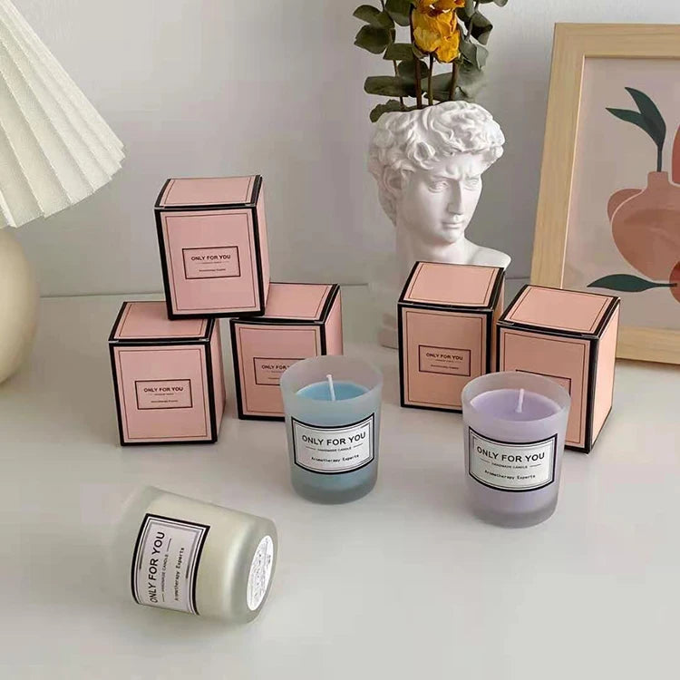 Wholesale Custom logo Print Candle Jars and Boxes Luxury Empty Scented Candle Gift Box