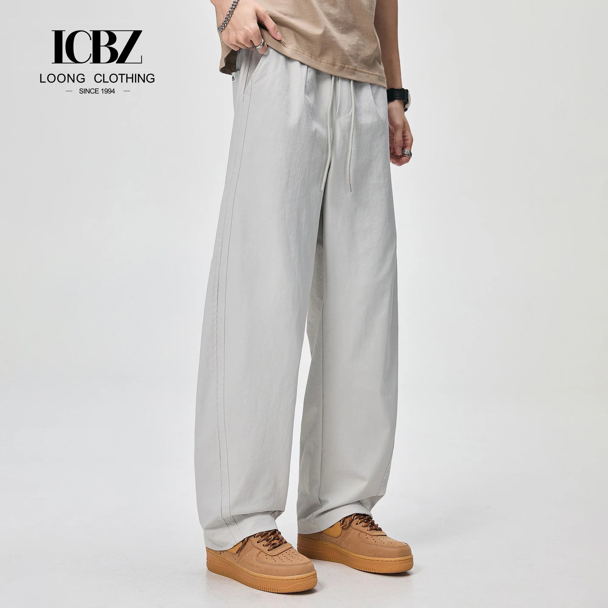 Custom Men's 2026 New for Brand American Retro High Street Ruffian Handsome Stitching Loose Breathable 100% Polyester Pants