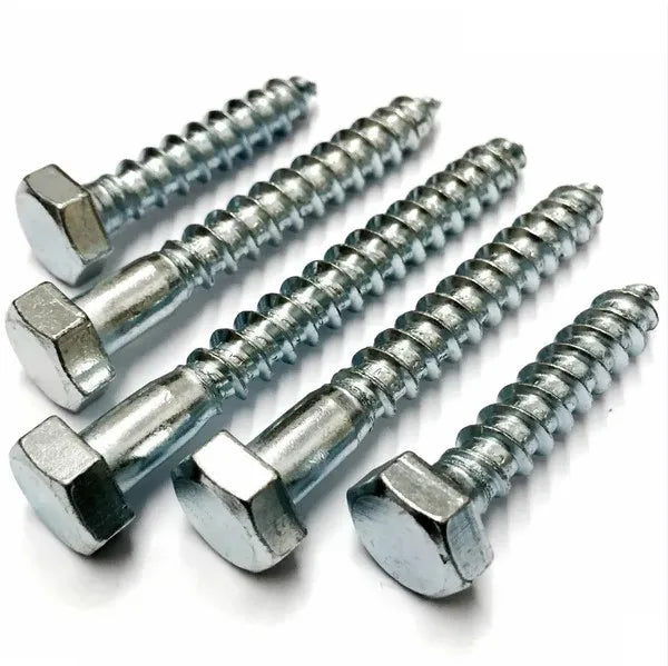 China Quality DIN571 Carbon Steel Q195 M6M8M10M12M14M16 Coach Screw Hexagon Head Wood Screws Lag Bolt with Bright Zinc Plated