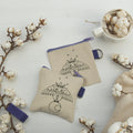 Custom Design Canvas Drawstring Coins Bags in Travel Cotton Zipper Key Chains Pouches