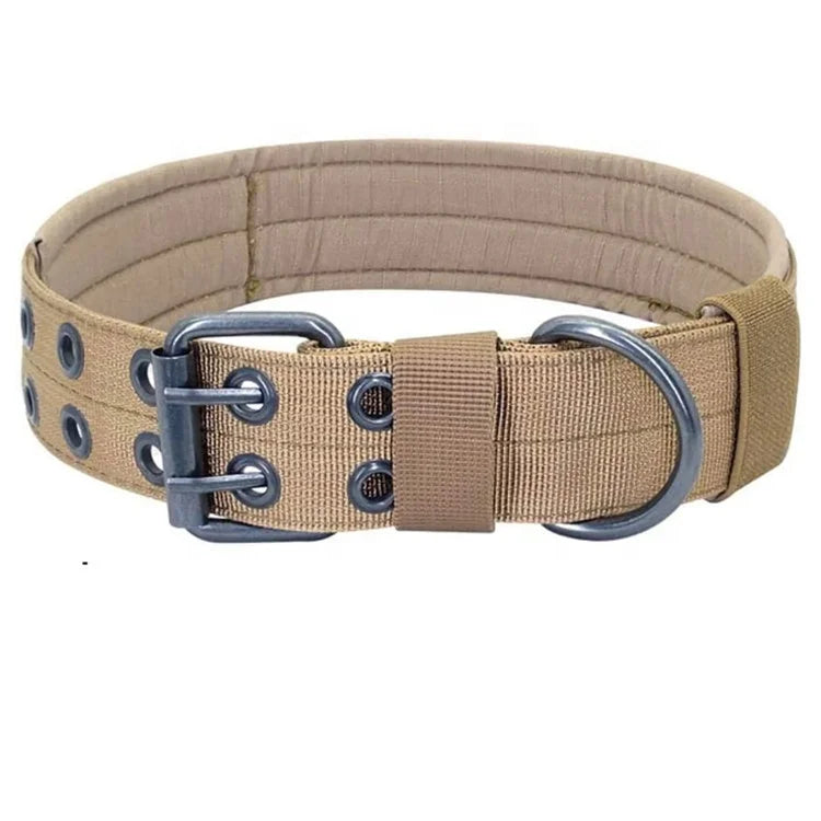 Nylon Dog Collar Tactical Adjustable Heavy Duty Training Pet Dog Collars With Metal D Ring Buckle