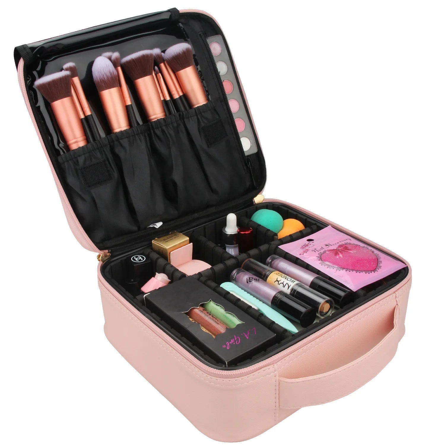 Relavel Large Capacity Portable Artist Storage Bag with Adjustable Dividers for Cosmetics Case